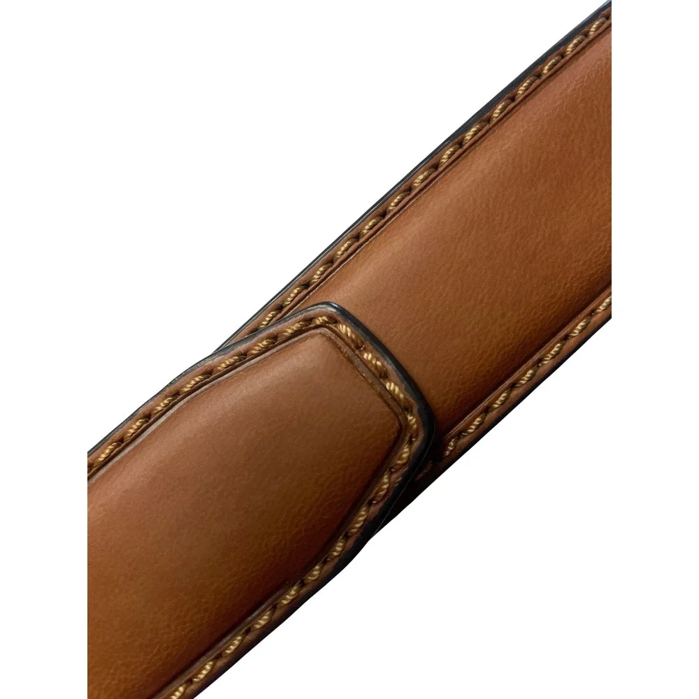 Tommy Hilfiger Brown Coated Leather Belt Vintage 90s Men's 54-56